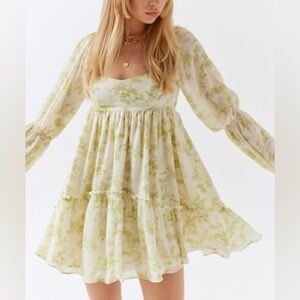 NWT UO Lannette Long Sleeve Mini Dress